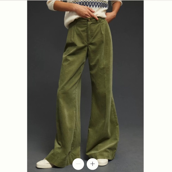 By Anthropologie Pants - By Anthropologie Pleated Wide-Leg Corduroy Trousers Size 6